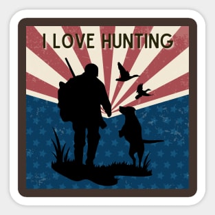 I Love Hunting width dog Sticker